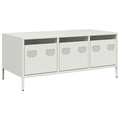 Tavolino Bianco 101,5x50x43,5 cm in Acciaio Laminato a Freddo | homemem39