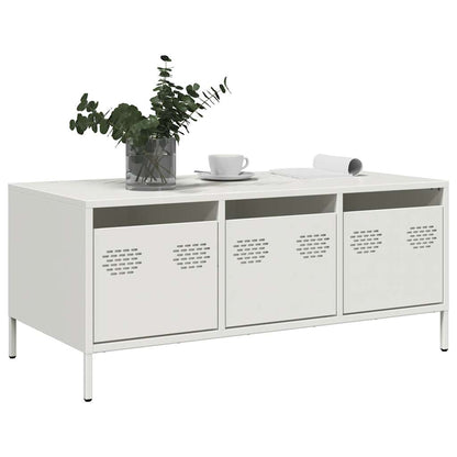 Tavolino Bianco 101,5x50x43,5 cm in Acciaio Laminato a Freddo | homemem39