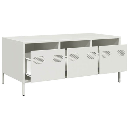 Tavolino Bianco 101,5x50x43,5 cm in Acciaio Laminato a Freddo | homemem39