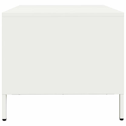 Tavolino Bianco 101,5x50x43,5 cm in Acciaio Laminato a Freddo | homemem39