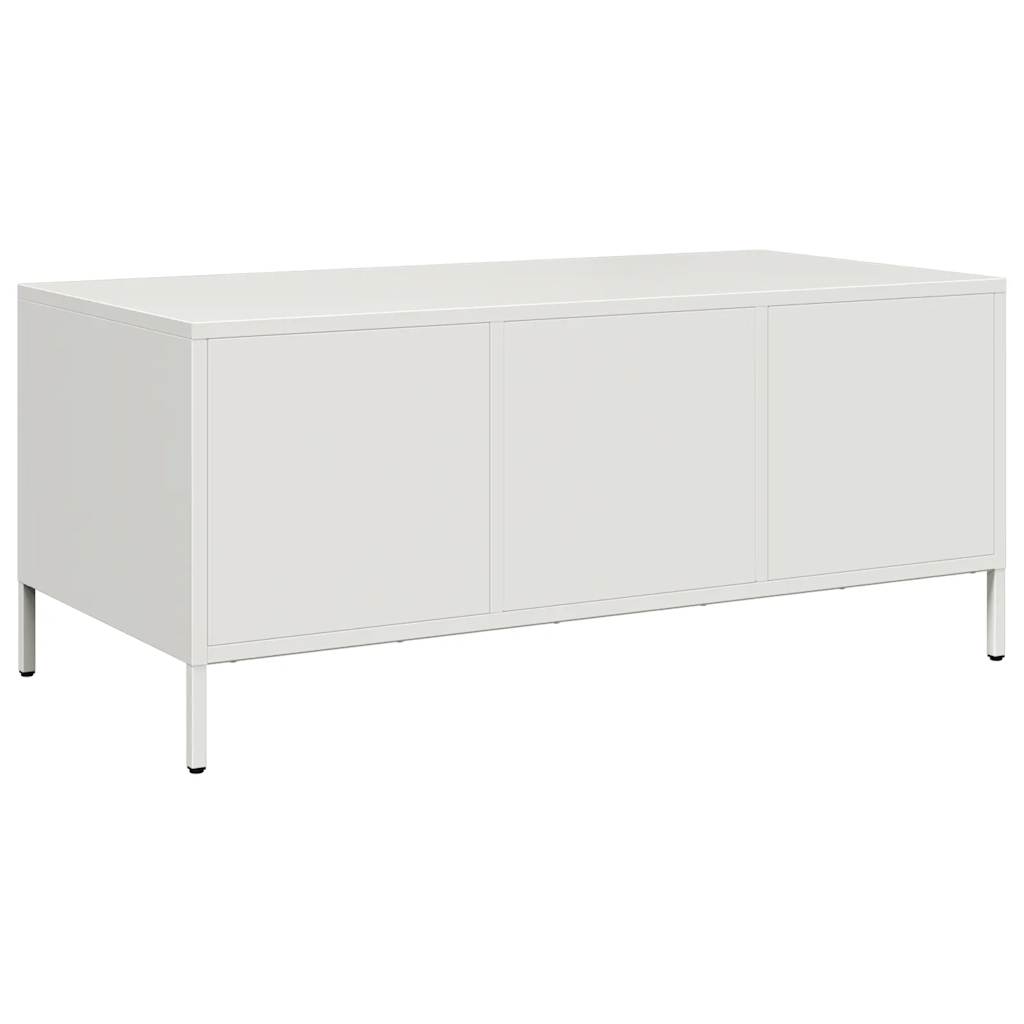 Tavolino Bianco 101,5x50x43,5 cm in Acciaio Laminato a Freddo | homemem39