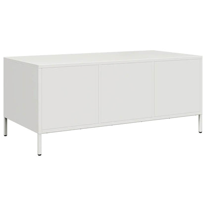 Tavolino Bianco 101,5x50x43,5 cm in Acciaio Laminato a Freddo | homemem39