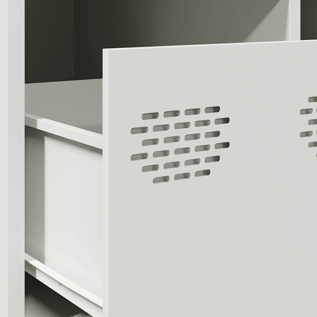 Tavolino Bianco 101,5x50x43,5 cm in Acciaio Laminato a Freddo | homemem39