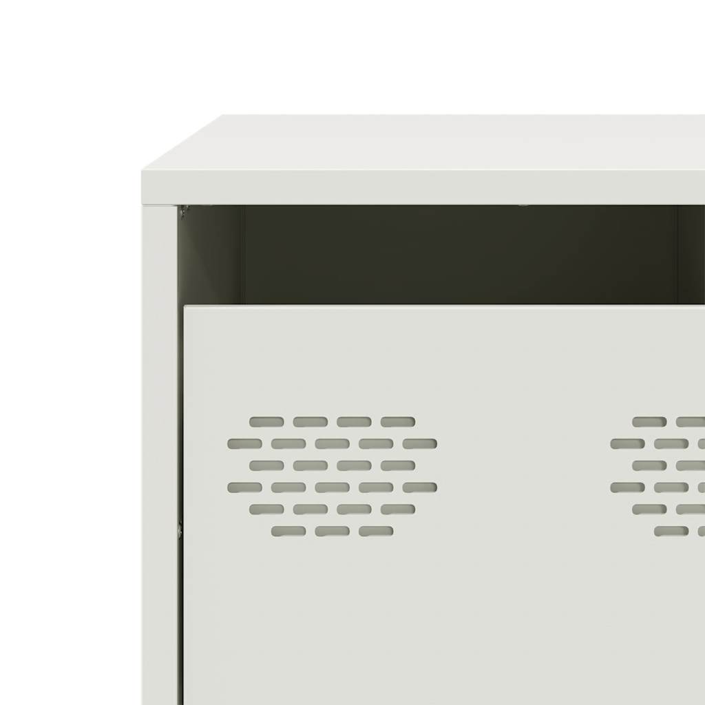 Tavolino Bianco 101,5x50x43,5 cm in Acciaio Laminato a Freddo | homemem39