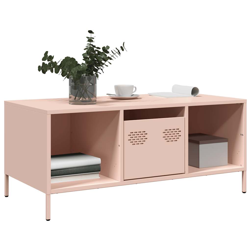 Tavolino Rosa 101,5x50x43,5 cm in Acciaio Laminato a Freddo | homemem39