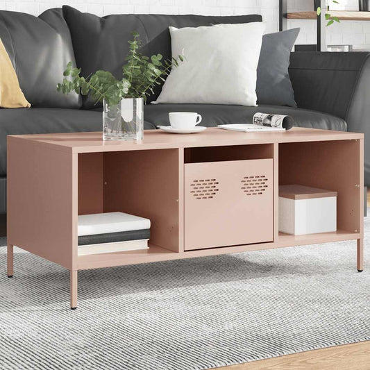 Tavolino Rosa 101,5x50x43,5 cm in Acciaio Laminato a Freddo | homemem39