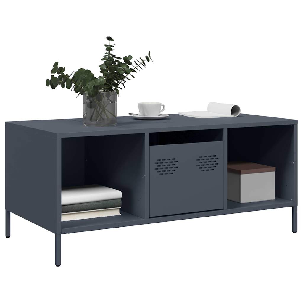 Tavolino Antracite 101,5x50x43,5cm in Acciaio Laminato a Freddo | homemem39