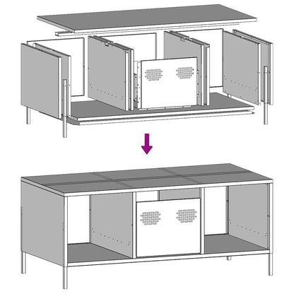 Tavolino Antracite 101,5x50x43,5cm in Acciaio Laminato a Freddo | homemem39