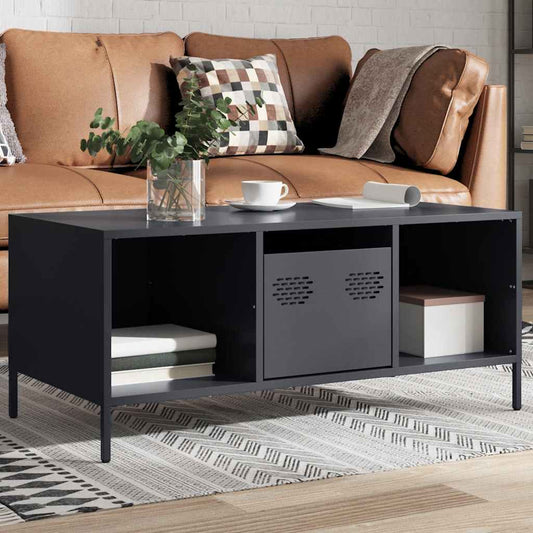 Tavolino Antracite 101,5x50x43,5cm in Acciaio Laminato a Freddo | homemem39