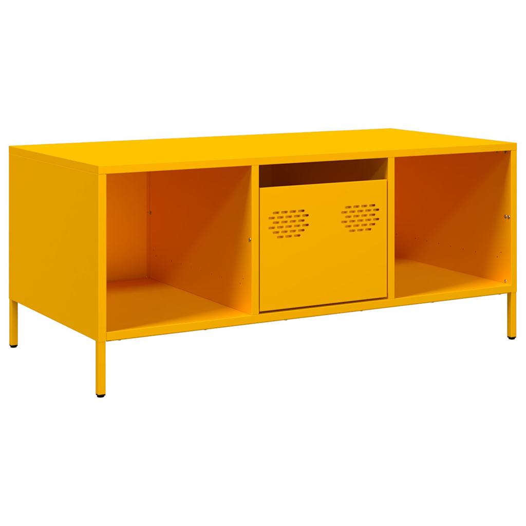 Tavolino Giallo 101,5x50x43,5 cm Acciaio Laminato a Freddo | homemem39