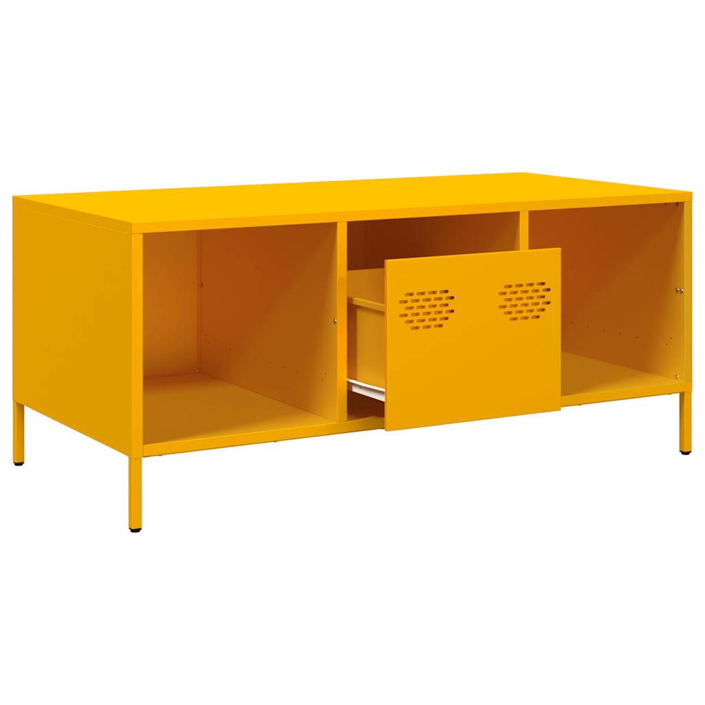 Tavolino Giallo 101,5x50x43,5 cm Acciaio Laminato a Freddo | homemem39