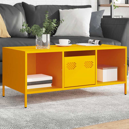 Tavolino Giallo 101,5x50x43,5 cm Acciaio Laminato a Freddo | homemem39