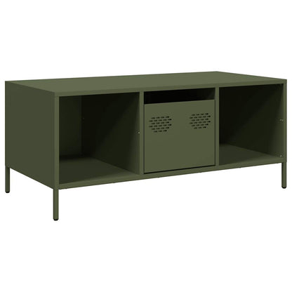 Tavolino Verde Oliva 101,5x50x43,5 cm Acciaio Laminato a Freddo | homemem39