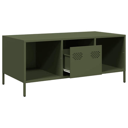 Tavolino Verde Oliva 101,5x50x43,5 cm Acciaio Laminato a Freddo | homemem39