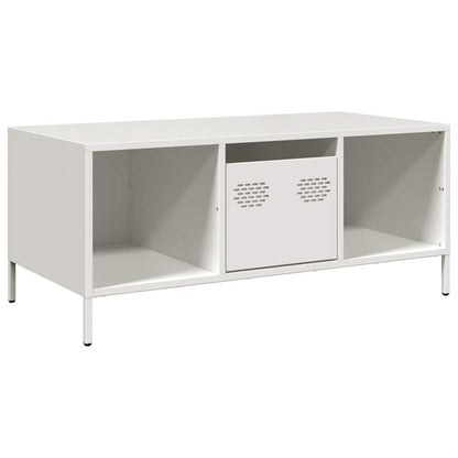Tavolino Bianco 101,5x50x43,5 cm in Acciaio Laminato a Freddo | homemem39