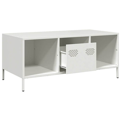 Tavolino Bianco 101,5x50x43,5 cm in Acciaio Laminato a Freddo | homemem39