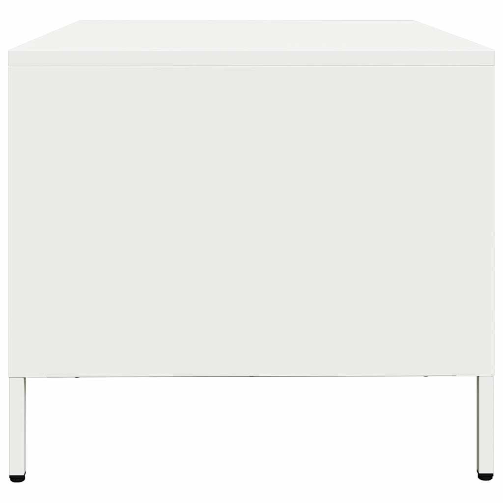 Tavolino Bianco 101,5x50x43,5 cm in Acciaio Laminato a Freddo | homemem39