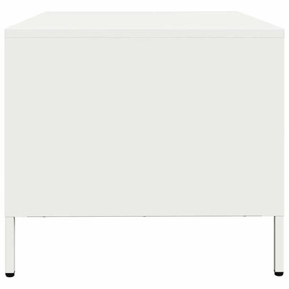 Tavolino Bianco 101,5x50x43,5 cm in Acciaio Laminato a Freddo | homemem39
