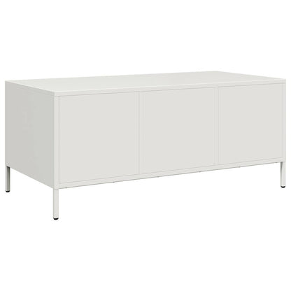 Tavolino Bianco 101,5x50x43,5 cm in Acciaio Laminato a Freddo | homemem39