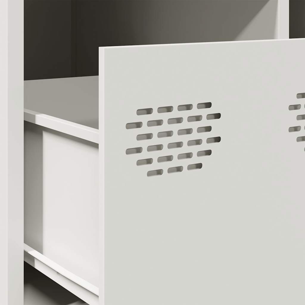 Tavolino Bianco 101,5x50x43,5 cm in Acciaio Laminato a Freddo | homemem39