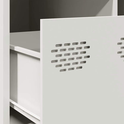 Tavolino Bianco 101,5x50x43,5 cm in Acciaio Laminato a Freddo | homemem39
