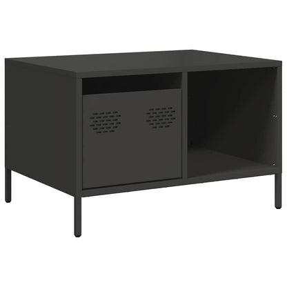 Tavolino Nero 68,5x50x43,5 cm in Acciaio Laminato a Freddo