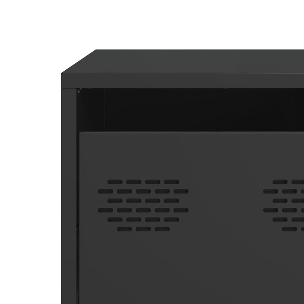 Tavolino Nero 68,5x50x43,5 cm in Acciaio Laminato a Freddo