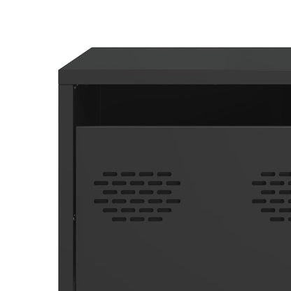 Tavolino Nero 68,5x50x43,5 cm in Acciaio Laminato a Freddo
