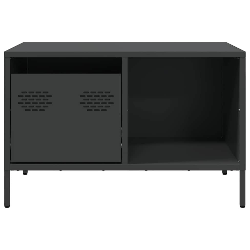 Tavolino Nero 68,5x50x43,5 cm in Acciaio Laminato a Freddo