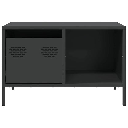 Tavolino Nero 68,5x50x43,5 cm in Acciaio Laminato a Freddo