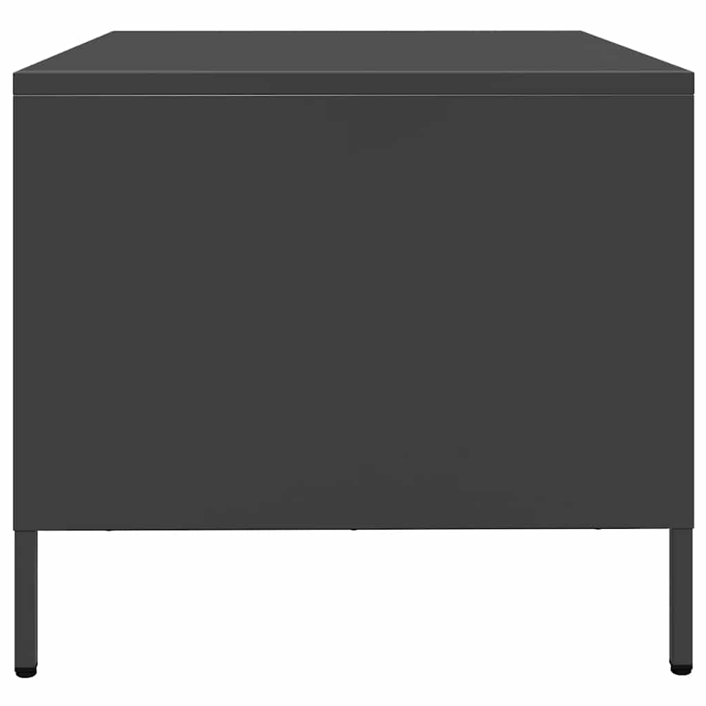 Tavolino Nero 68,5x50x43,5 cm in Acciaio Laminato a Freddo
