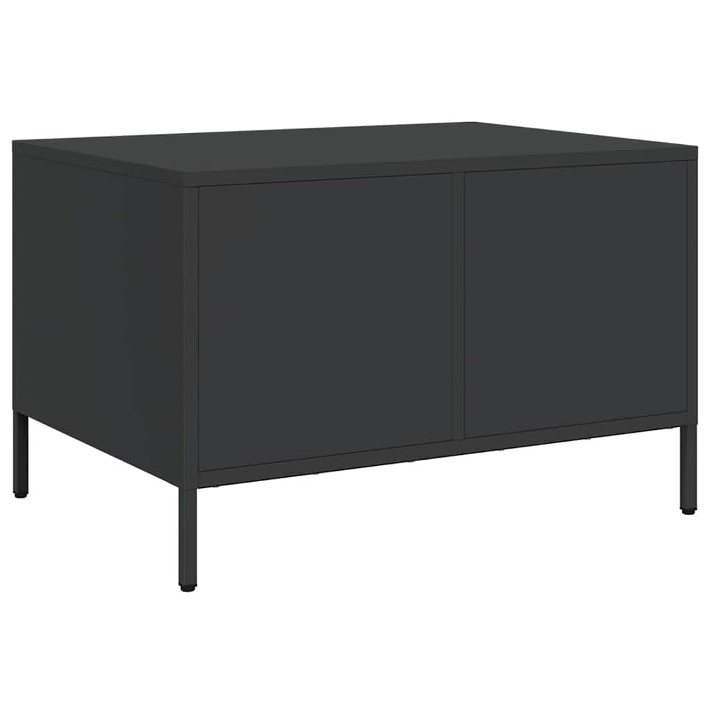 Tavolino Nero 68,5x50x43,5 cm in Acciaio Laminato a Freddo | homemem39