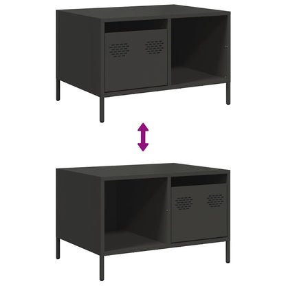 Tavolino Nero 68,5x50x43,5 cm in Acciaio Laminato a Freddo | homemem39