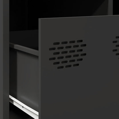 Tavolino Nero 68,5x50x43,5 cm in Acciaio Laminato a Freddo | homemem39