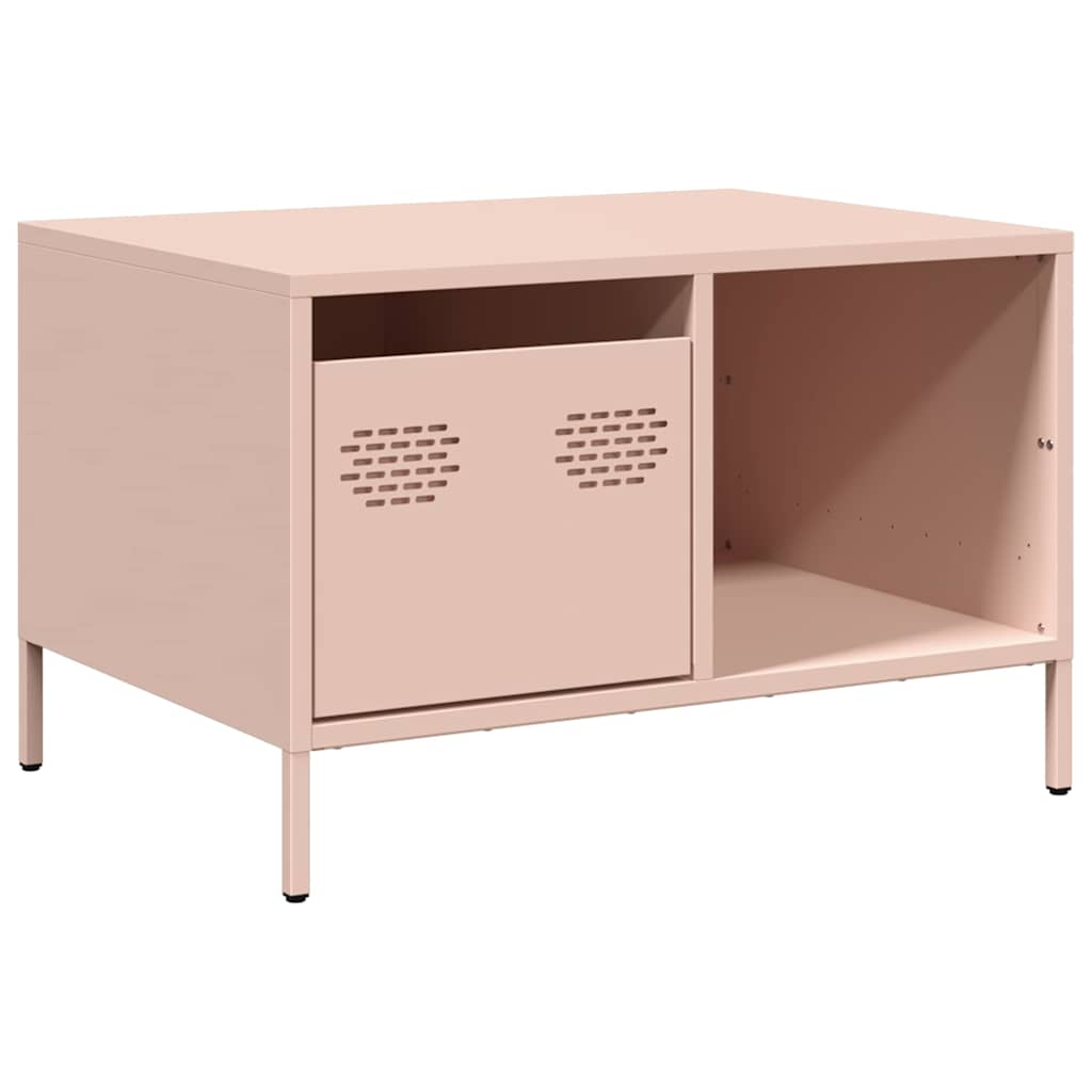 Tavolino Rosa 68,5x50x43,5 cm in Acciaio Laminato a Freddo
