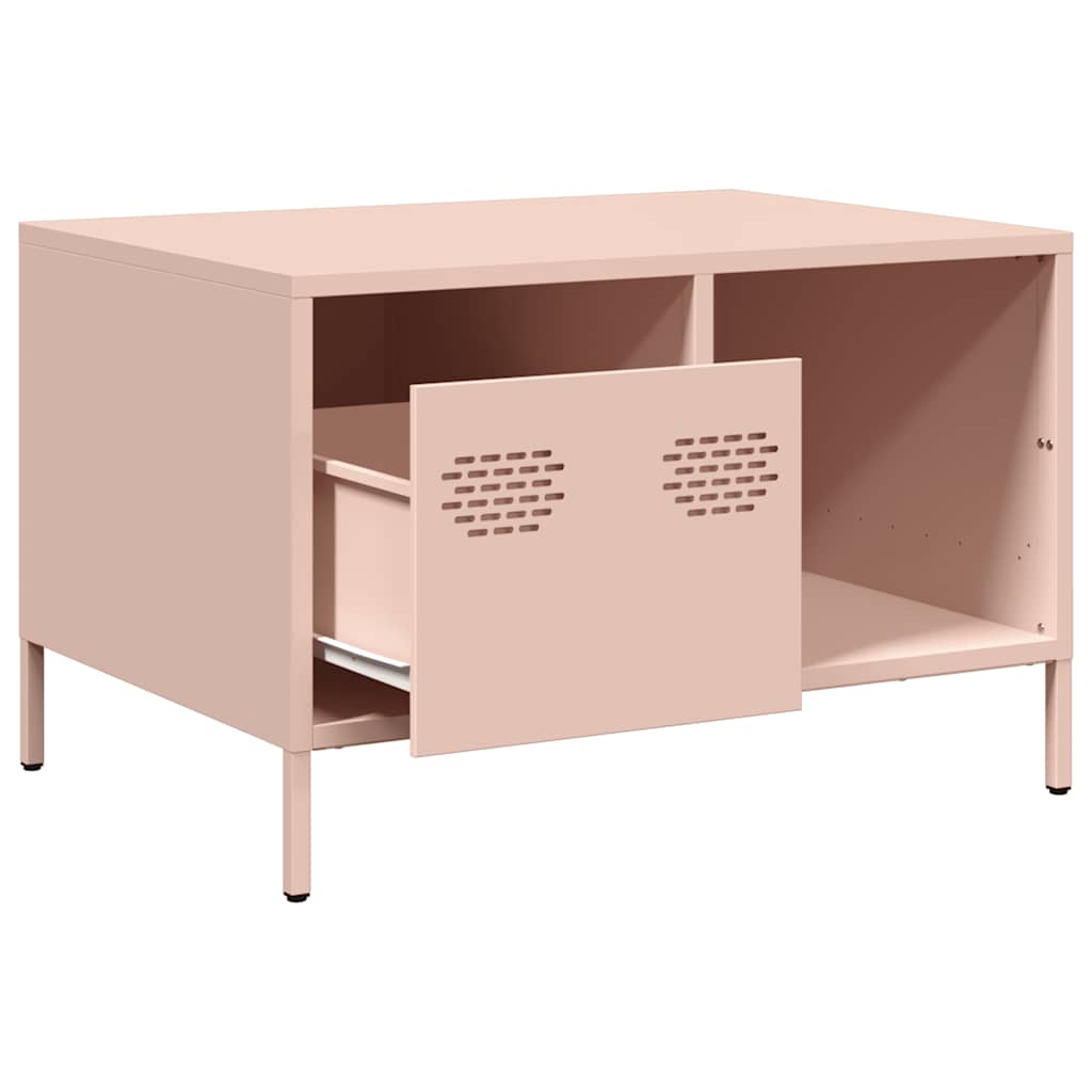 Tavolino Rosa 68,5x50x43,5 cm in Acciaio Laminato a Freddo | homemem39
