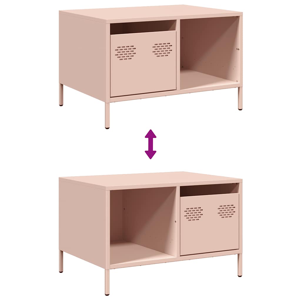 Tavolino Rosa 68,5x50x43,5 cm in Acciaio Laminato a Freddo | homemem39