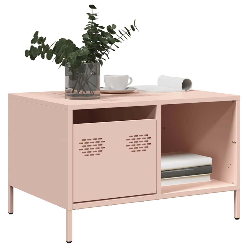 Tavolino Rosa 68,5x50x43,5 cm in Acciaio Laminato a Freddo | homemem39