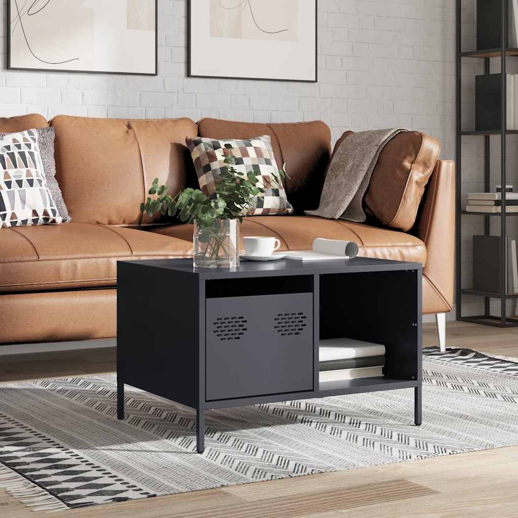 Tavolino Antracite 68,5x50x43,5 cm in Acciaio Laminato a Freddo | homemem39