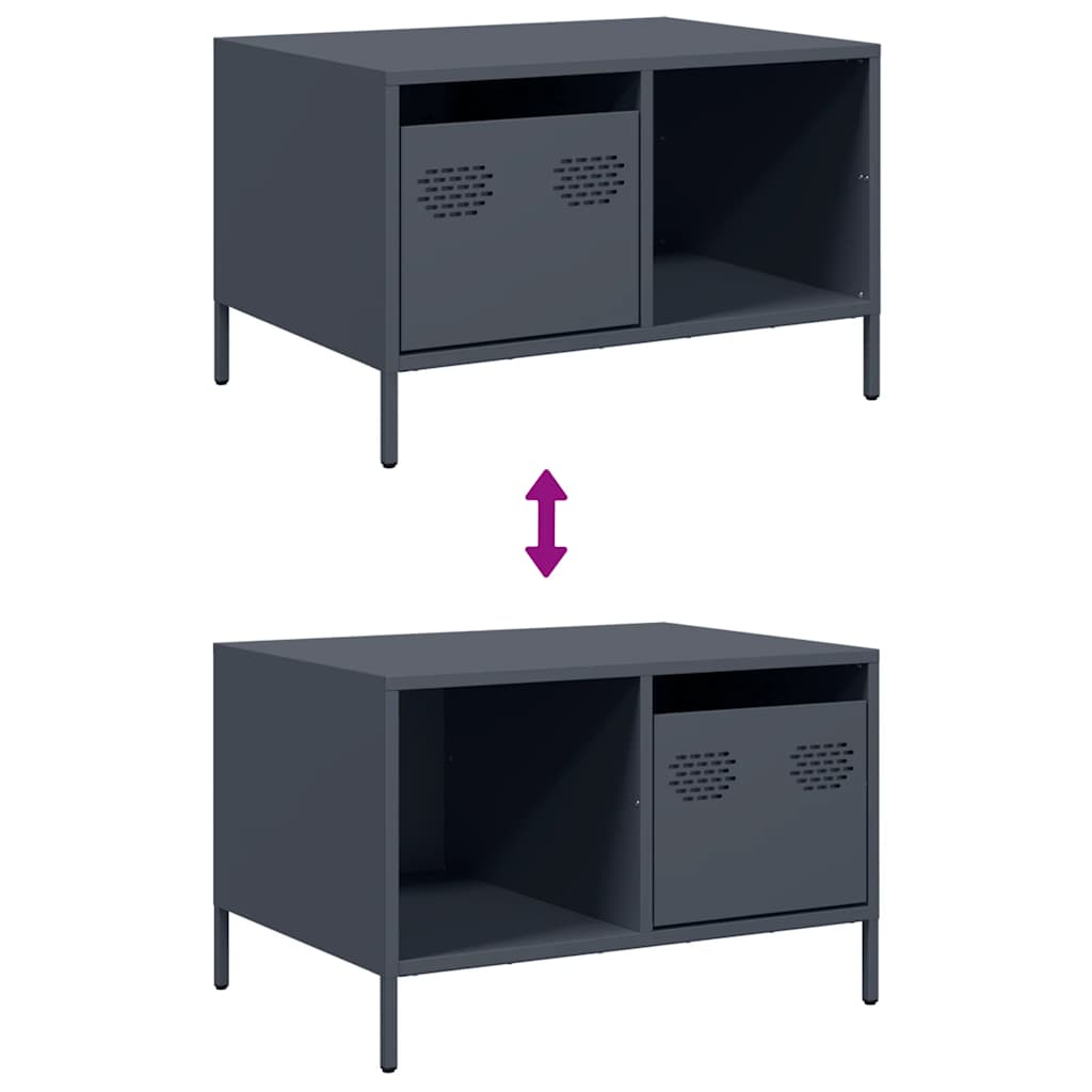 Tavolino Antracite 68,5x50x43,5 cm in Acciaio Laminato a Freddo | homemem39