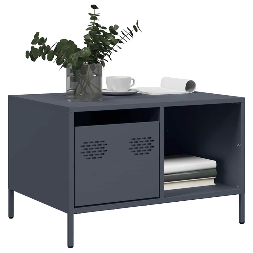 Tavolino Antracite 68,5x50x43,5 cm in Acciaio Laminato a Freddo | homemem39