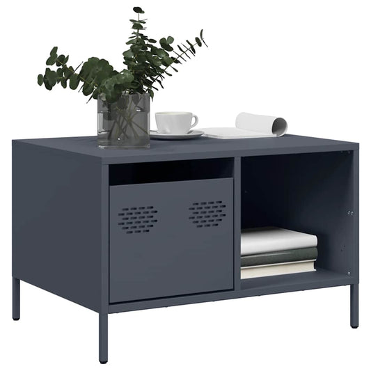 Tavolino Antracite 68,5x50x43,5 cm in Acciaio Laminato a Freddo | homemem39