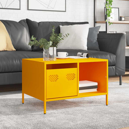 Tavolino Giallo Senape 68,5x50x43,5cm Acciaio Laminato a Freddo | homemem39