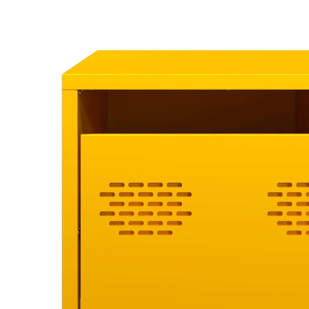Tavolino Giallo Senape 68,5x50x43,5cm Acciaio Laminato a Freddo