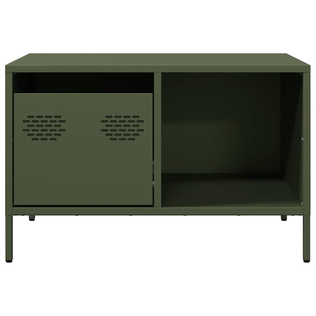 Tavolino Verde Oliva 68,5x50x43,5 cm Acciaio Laminato a Freddo