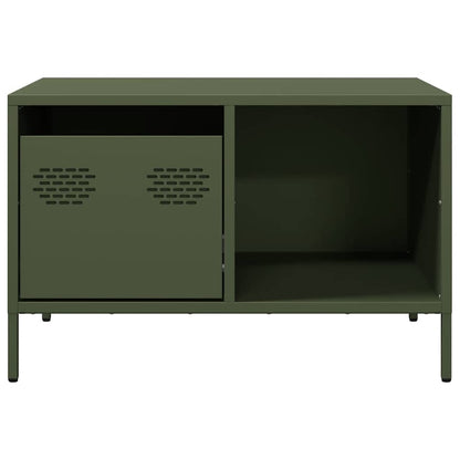 Tavolino Verde Oliva 68,5x50x43,5 cm Acciaio Laminato a Freddo