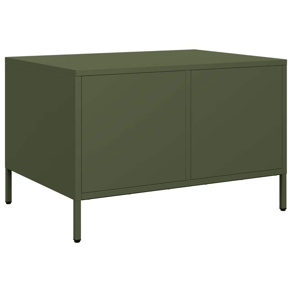 Tavolino Verde Oliva 68,5x50x43,5 cm Acciaio Laminato a Freddo