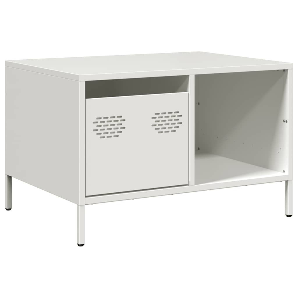 Tavolino Bianco 68,5x50x43,5 cm in Acciaio Laminato a Freddo | homemem39