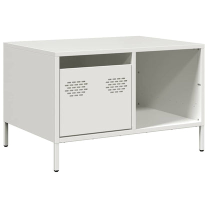 Tavolino Bianco 68,5x50x43,5 cm in Acciaio Laminato a Freddo | homemem39