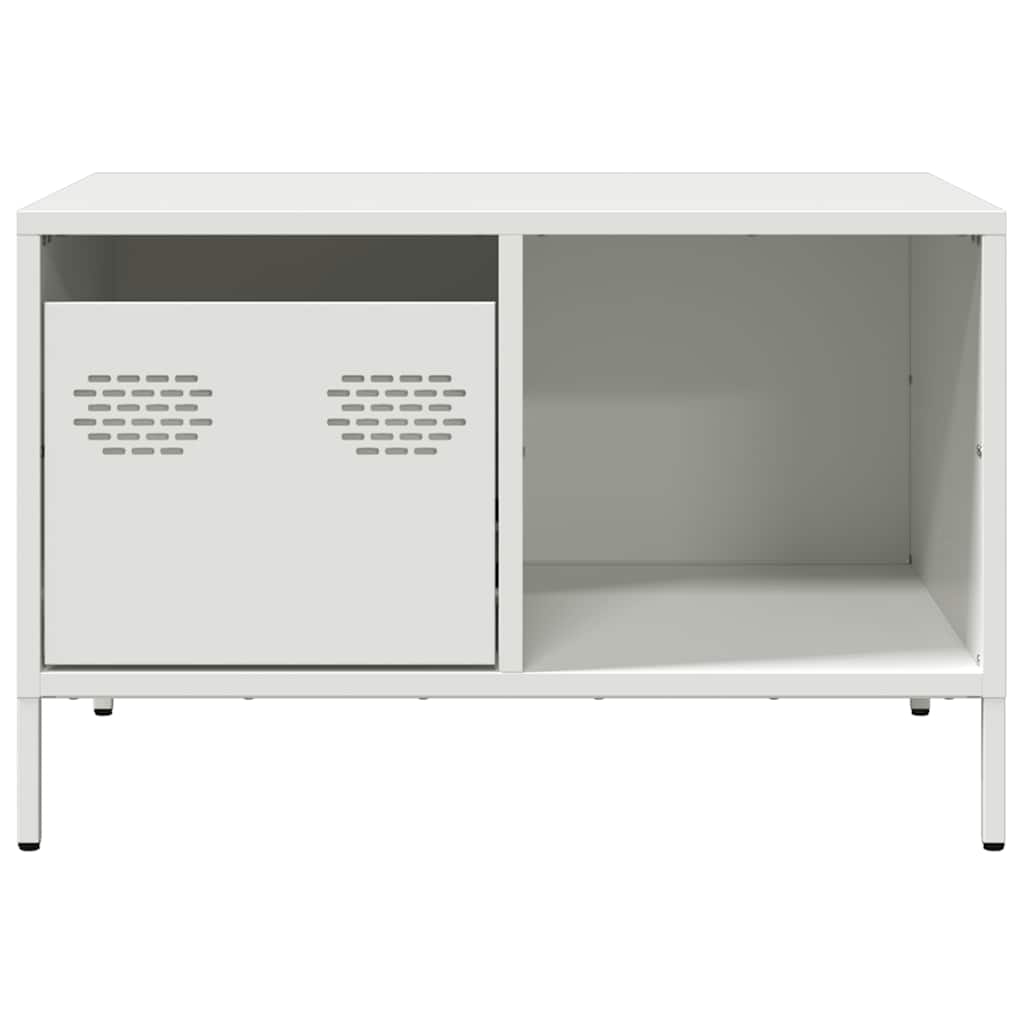Tavolino Bianco 68,5x50x43,5 cm in Acciaio Laminato a Freddo | homemem39
